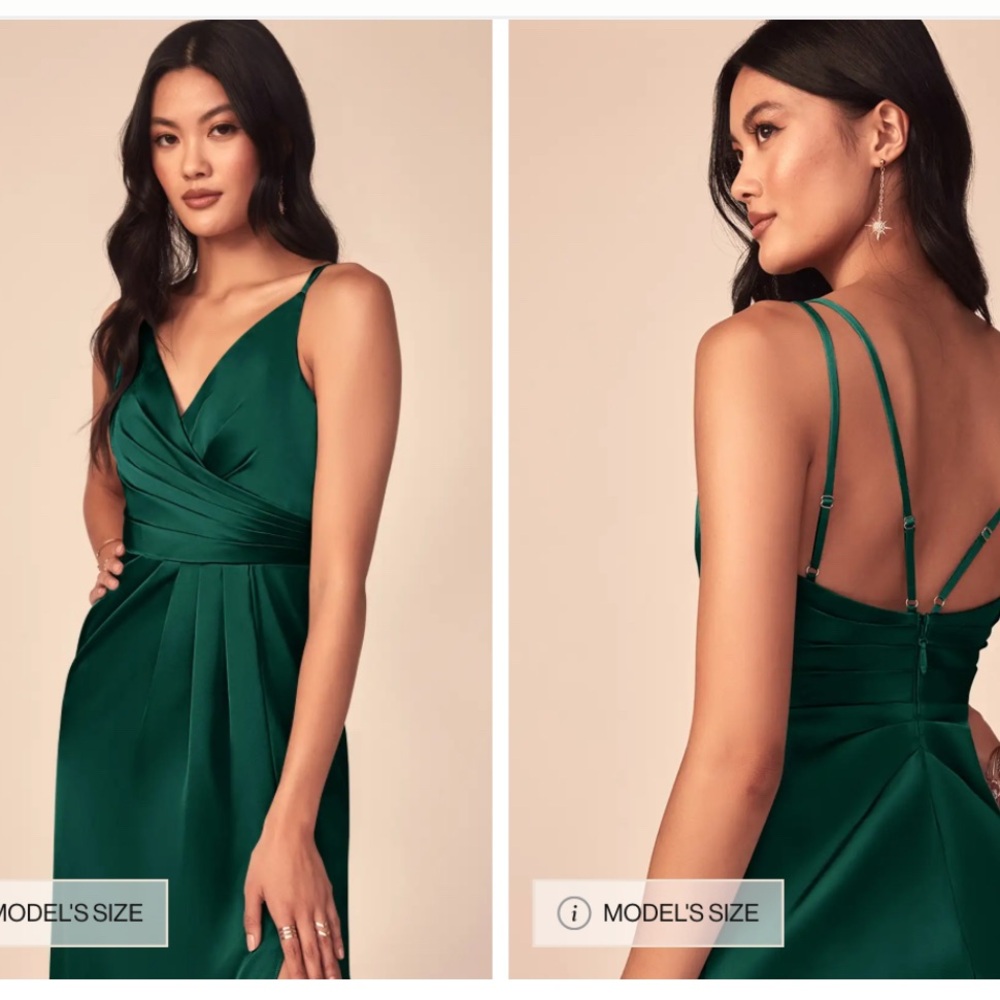 NWT Emerald green stretched satin dress, 10
